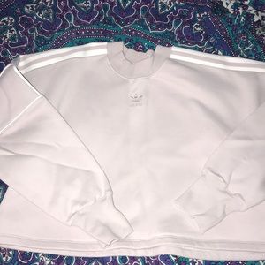 Gently worn pink cropped adidas sweatshirt.